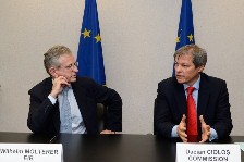 Commissioner for Agriculture and Rural Development Dacian Cioloş and Vice President of the European Investment Bank (EIB) Wilhelm Molterer