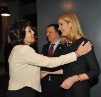 Commissioner Maria Damanaki with President José Manuel Barroso and the Danish Prime Minister Helle Thorning-Schmidt