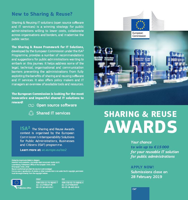 Sharing & Reuse Awards leaflet