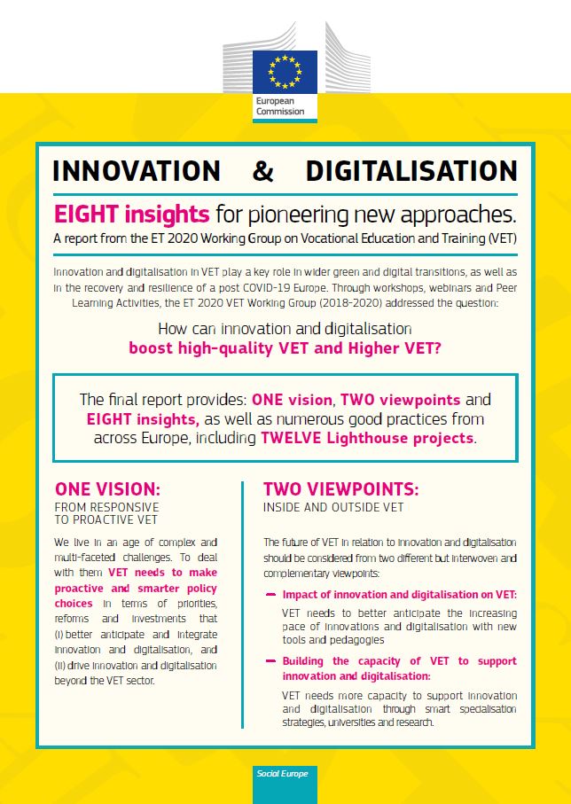Innovation and digitalisation in Vocational Education and Training - infographics