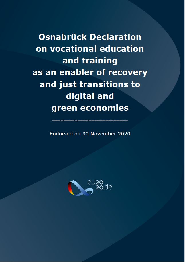 Declaración de Osnabrück sobre la educación y formación profesionales como facilitadoras de la recuperación y de transiciones justas hacia economías digitales y ecológicas
