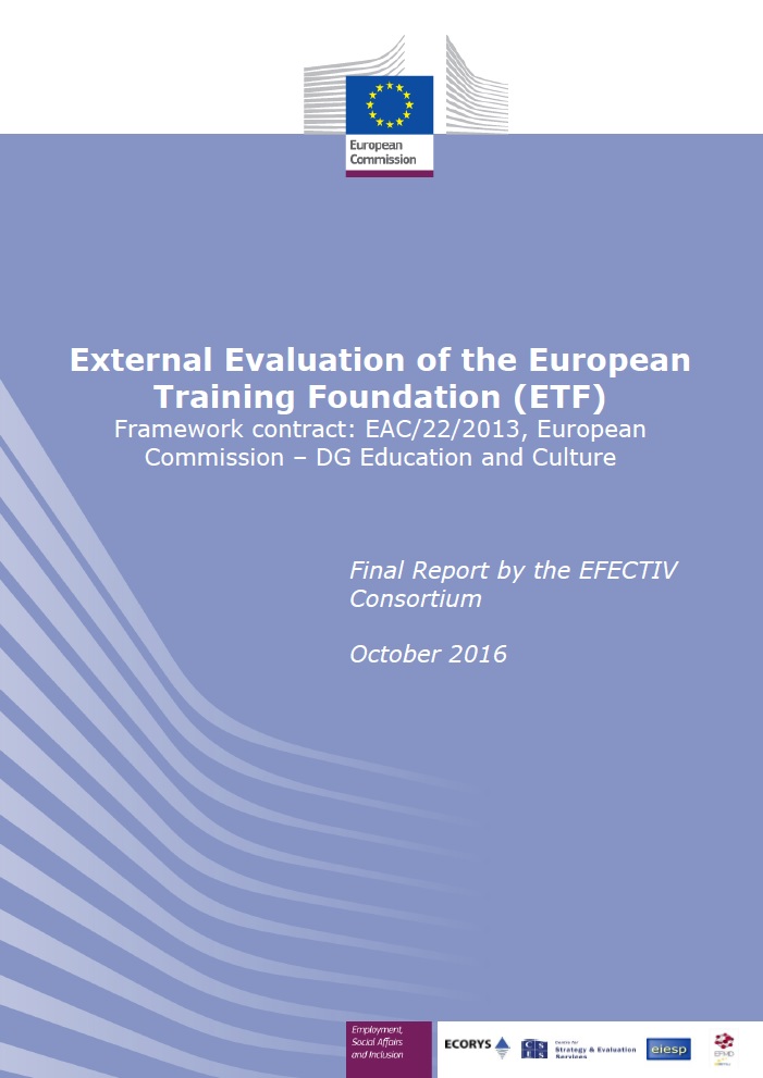 External Evaluation of the European Training Foundation